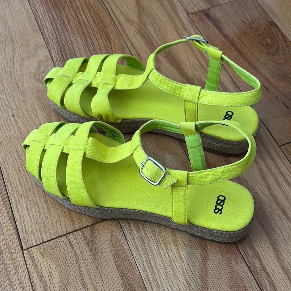 ASOS Neon Yellow Strappy Sandals